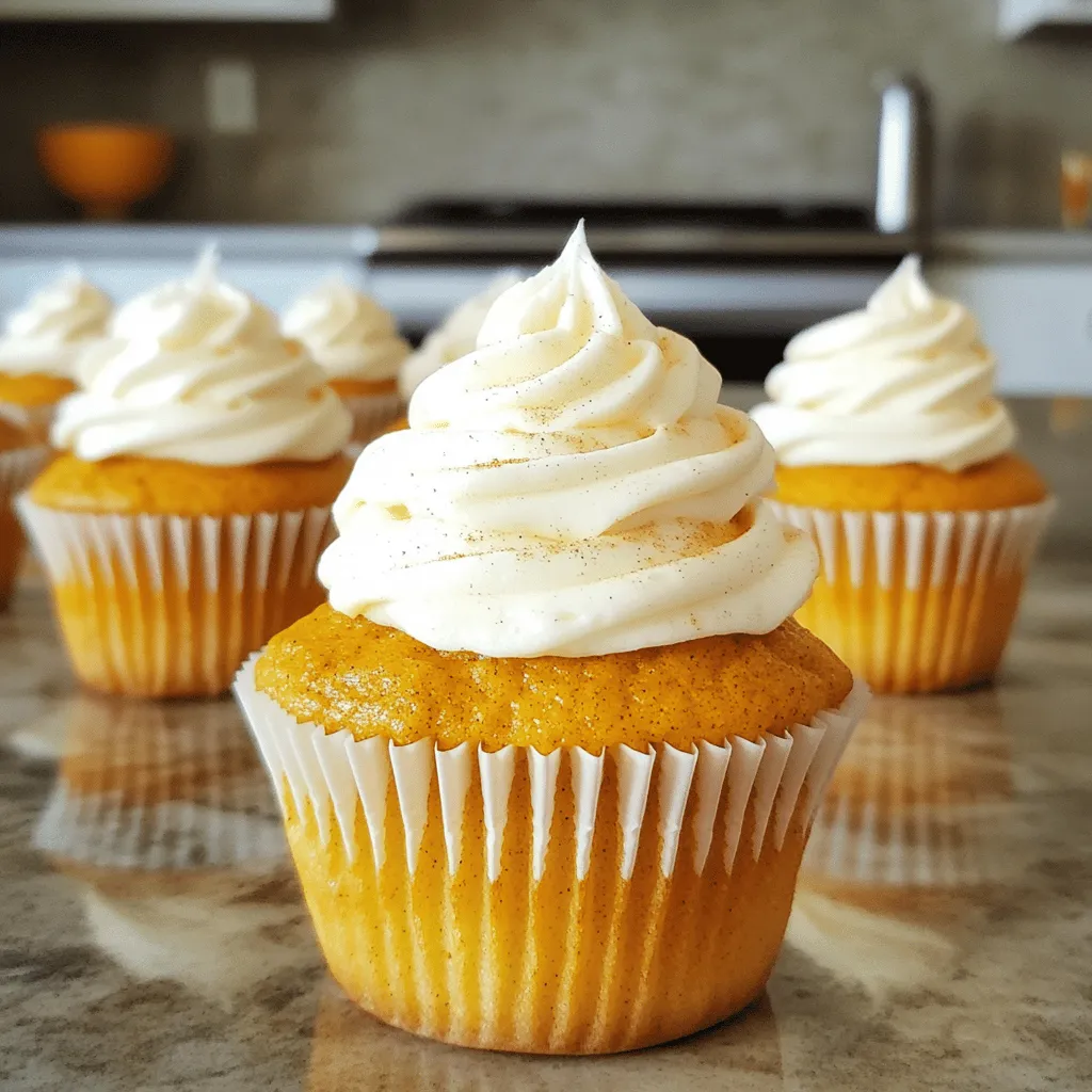 Pumpkin Spice Cupcakes with Cream Cheese Frosting Delight