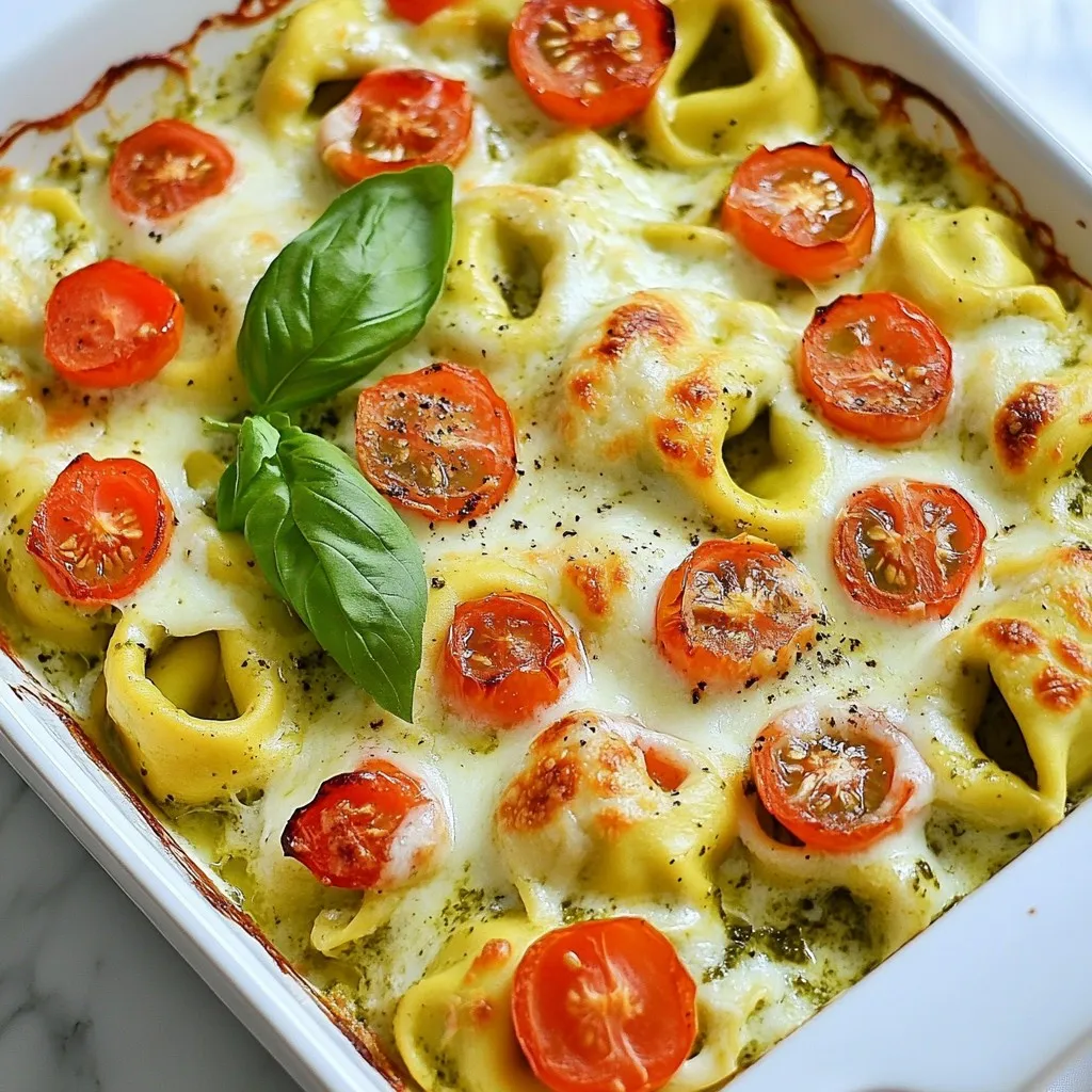 Creamy Pesto Tortellini Bake Delicious Dinner Treat