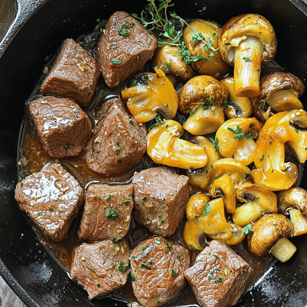 Garlic Butter Steak Bites Mushrooms Easy Weeknight Meal