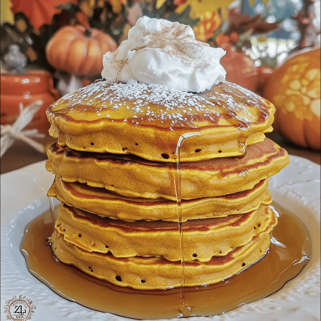 Maple Pumpkin Pancakes with Cinnamon Syrup Delight