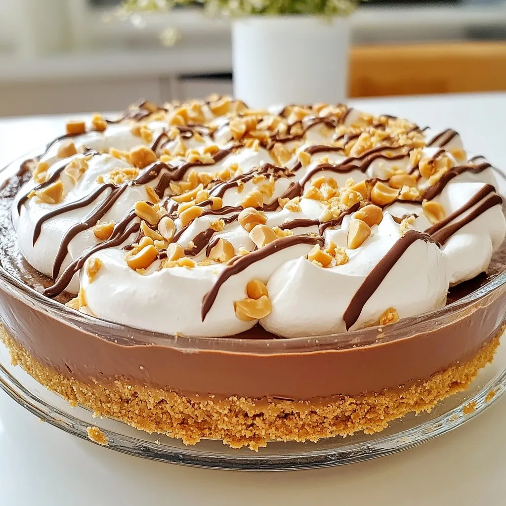 No-Bake Chocolate Peanut Butter Pie Delight