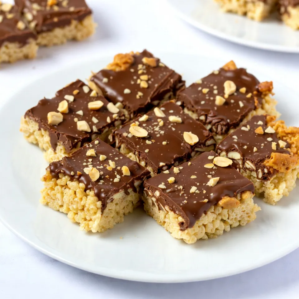 Chocolate Peanut Butter Rice Krispie Treats Delight