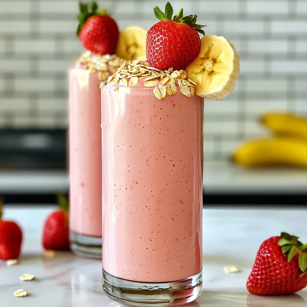Strawberry Banana Oat Smoothie Delightful Healthy Drink