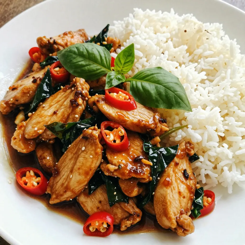 Spicy Thai Basil Chicken Flavorful Stir-Fry Recipe