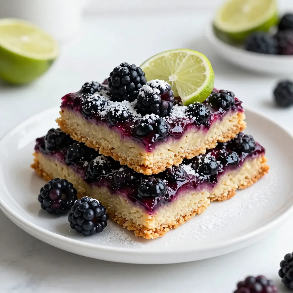 Blackberry Lime Shortbread Bars Flavorful Dessert Treat