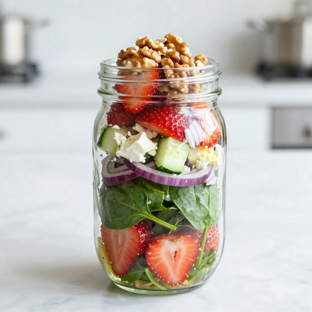 Strawberry Lemon Mason Jar Salad Fresh and Tasty Treat