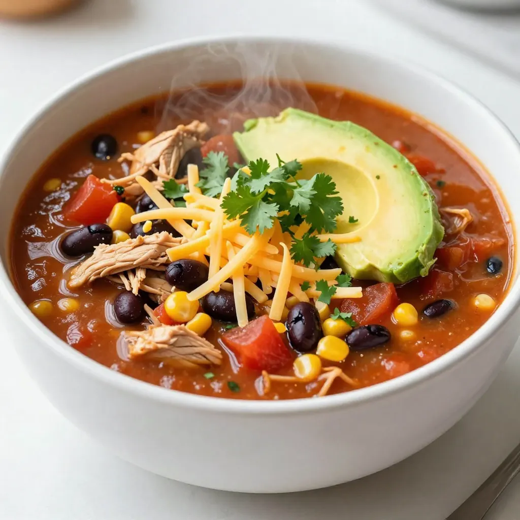 Savory Slow Cooker Chicken Enchilada Soup Recipe