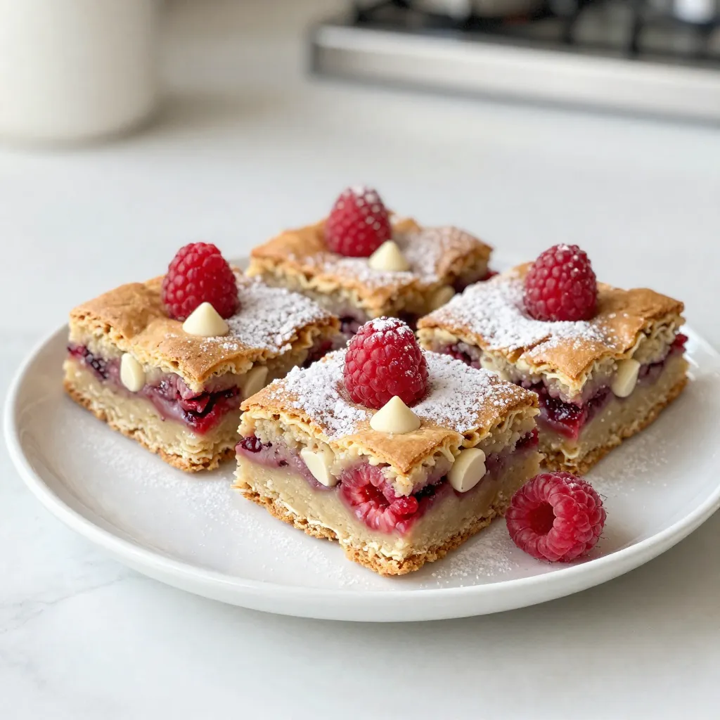 Raspberry White Chocolate Blondies Dreamy Sweet Treat
