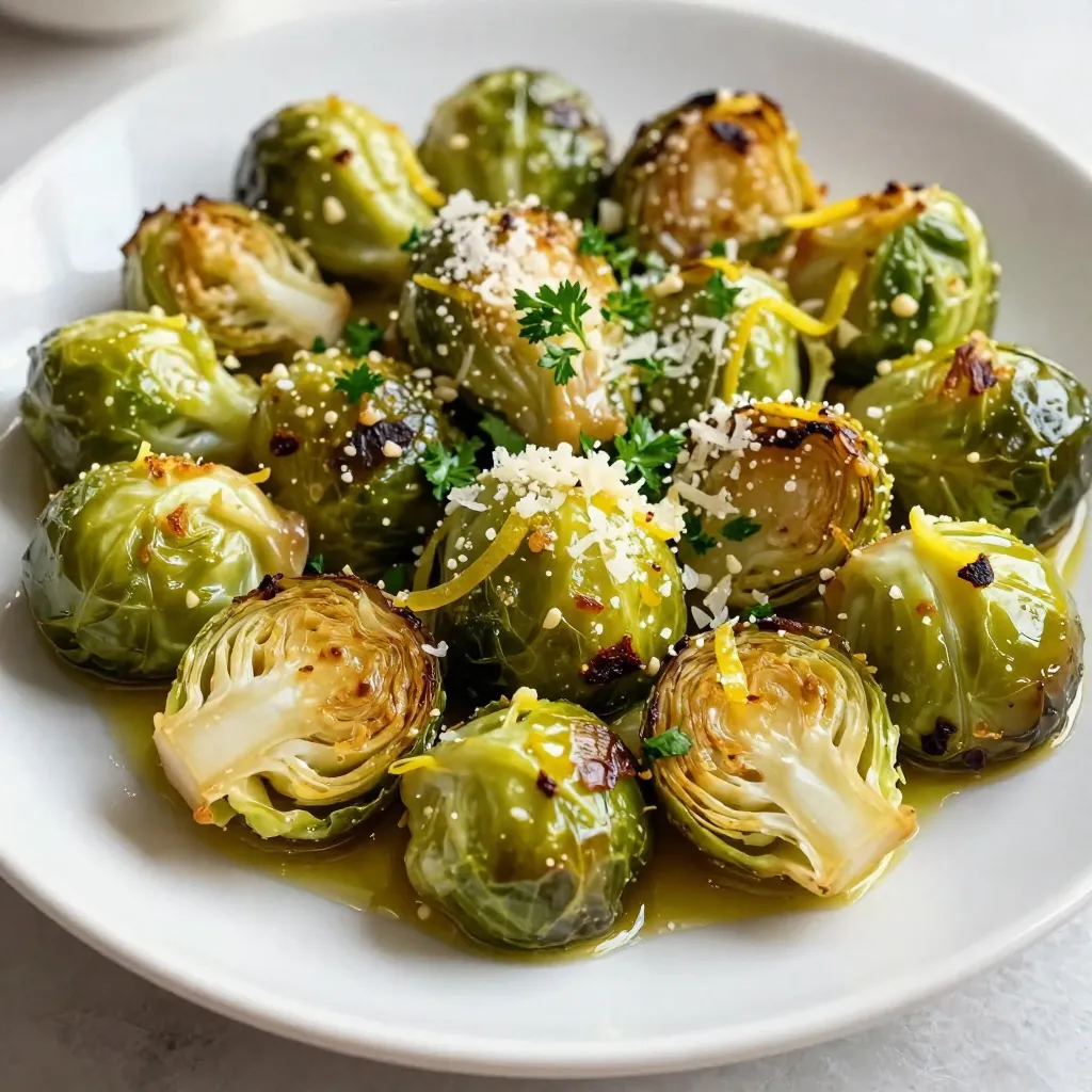 Lemon Garlic Roasted Brussels Sprouts Tasty Delight