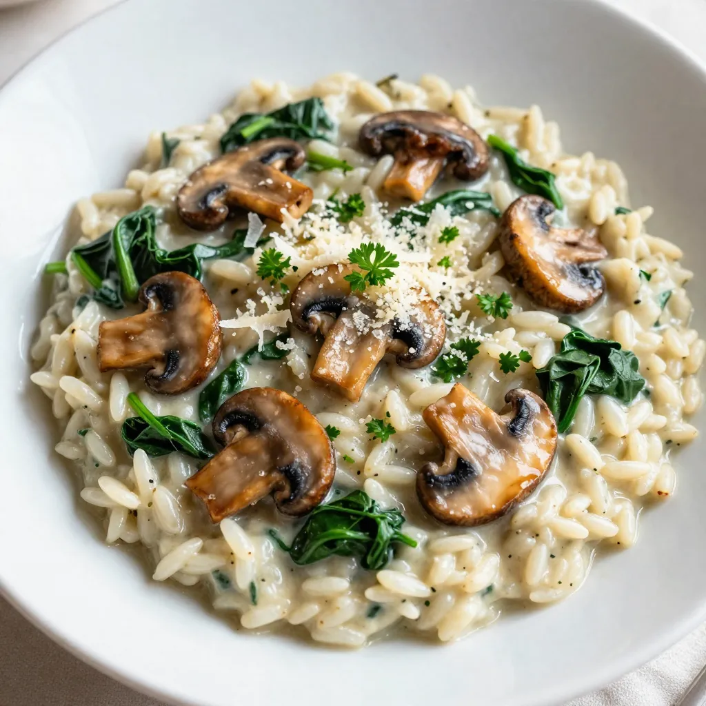 Mushroom Spinach Risotto Creamy and Flavorful Dish