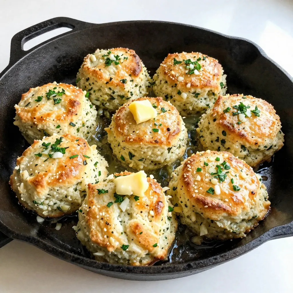 Garlic Herb Skillet Biscuits Fluffy and Flavorful Treat