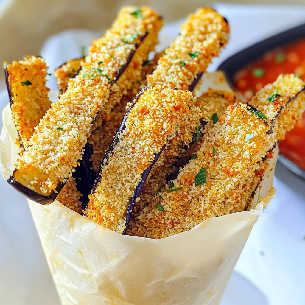 Air Fryer Parmesan Eggplant Fries Crispy and Tasty