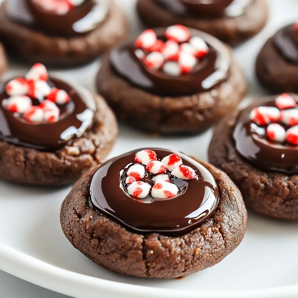 Peppermint Chocolate Thumbprints Festive Cookie Delight