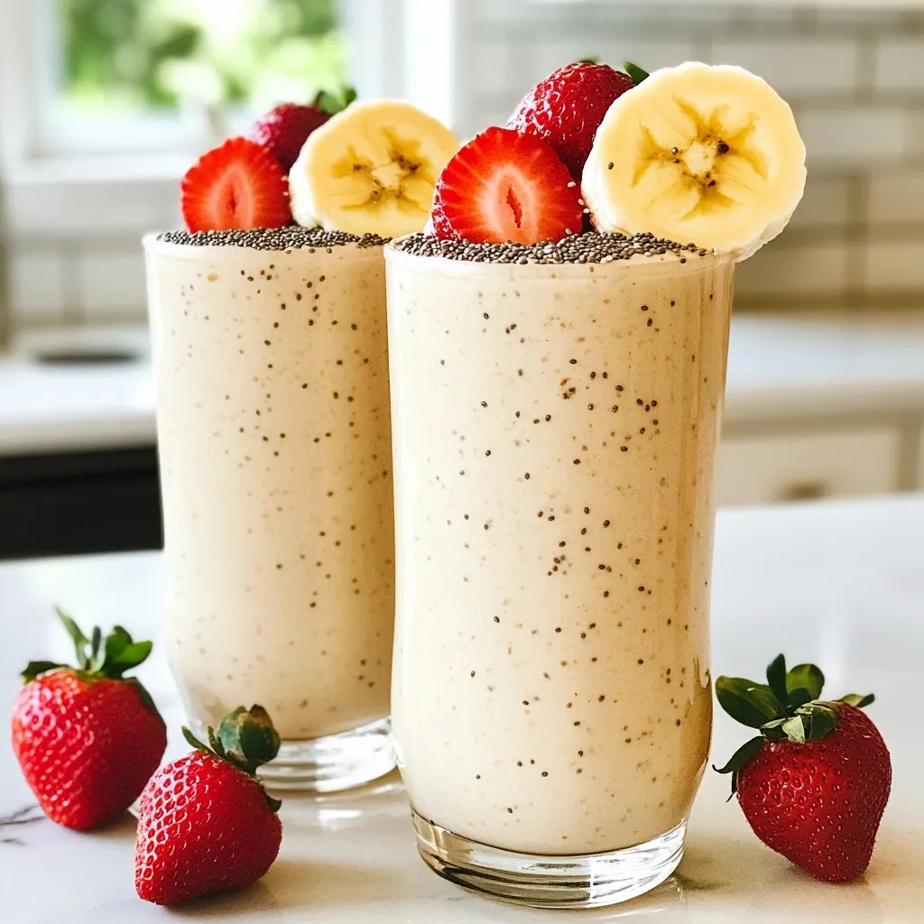Strawberry Banana Oat Smoothie Refreshing and Healthy
