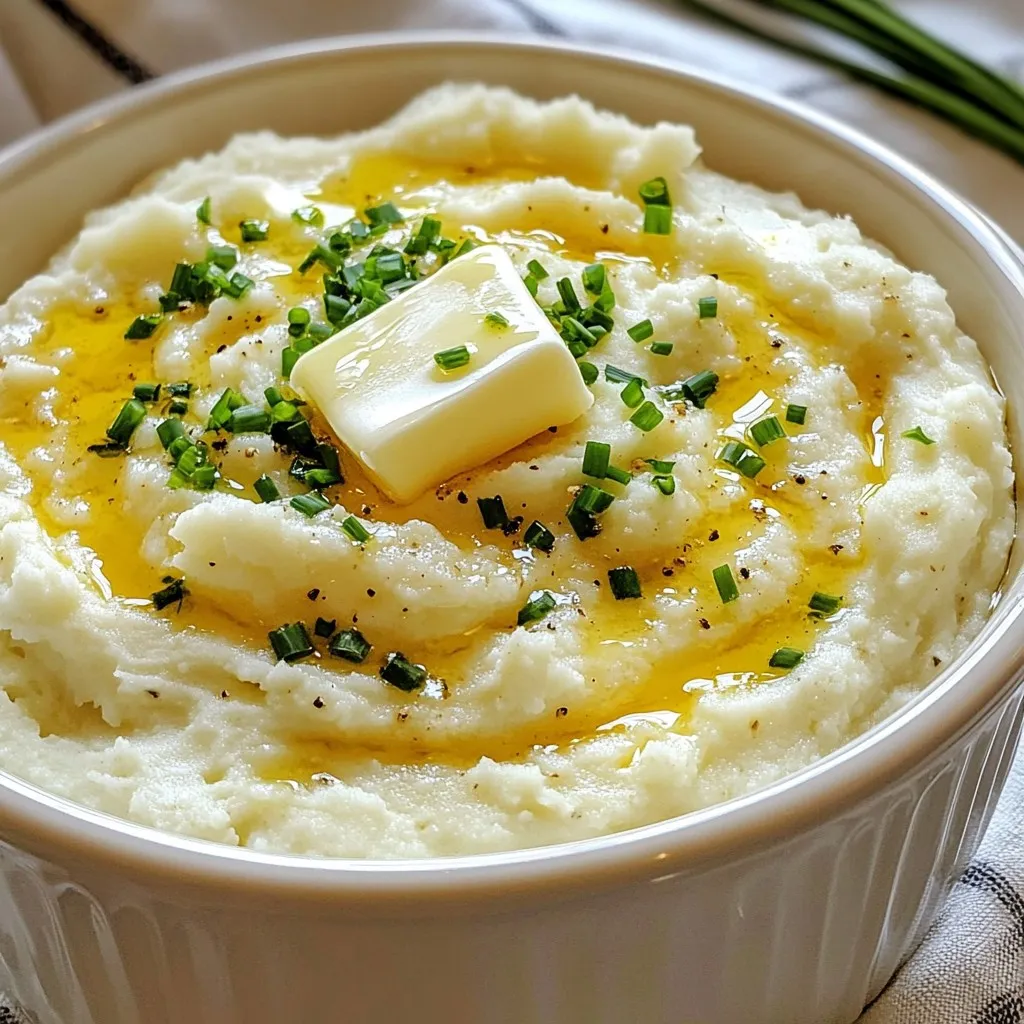 Creamy Garlic Mashed Cauliflower Simple Side Dish
