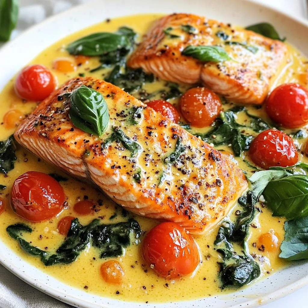 Creamy Tuscan Salmon Flavorful and Quick Dinner Dish