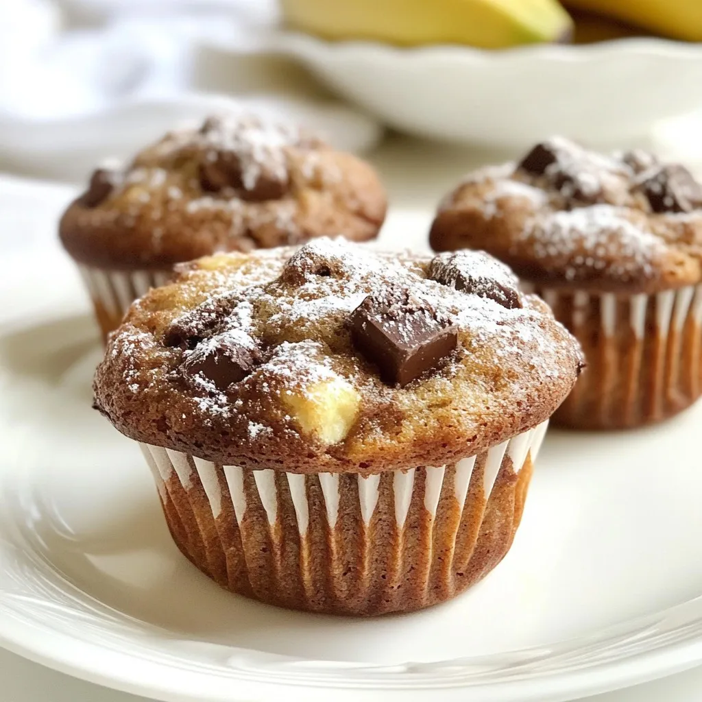 Chocolate Chunk Banana Muffins Tasty and Easy Recipe