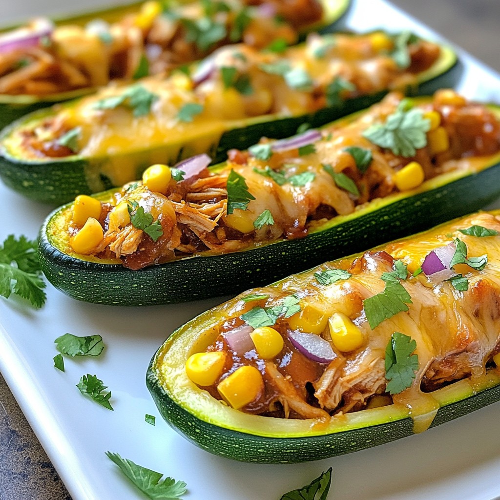 BBQ Chicken Zucchini Boats Flavorful Summer Dish