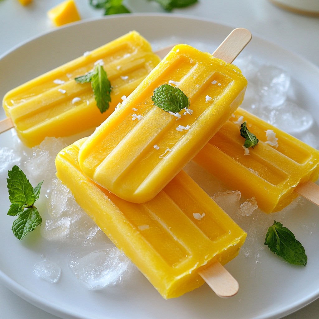 Tropical Mango Coconut Popsicles Fresh and Fruity Treat