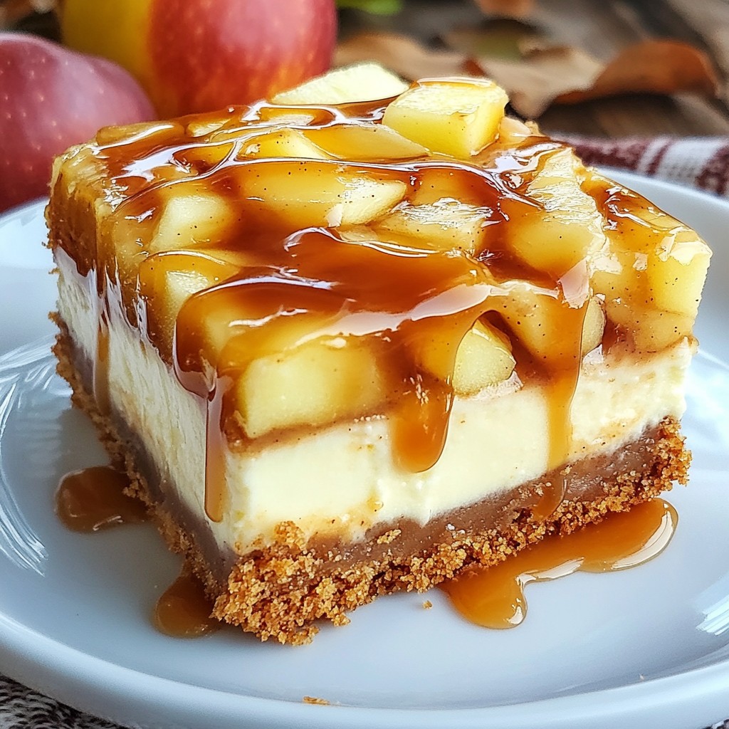 Caramel Apple Cheesecake Bars Delicious Fall Treat