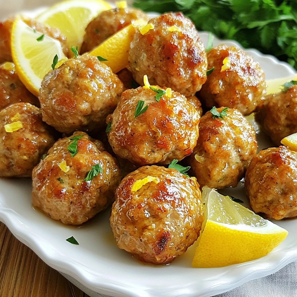 Healthy Dinners Lemon Garlic Turkey Meatballs Recipe