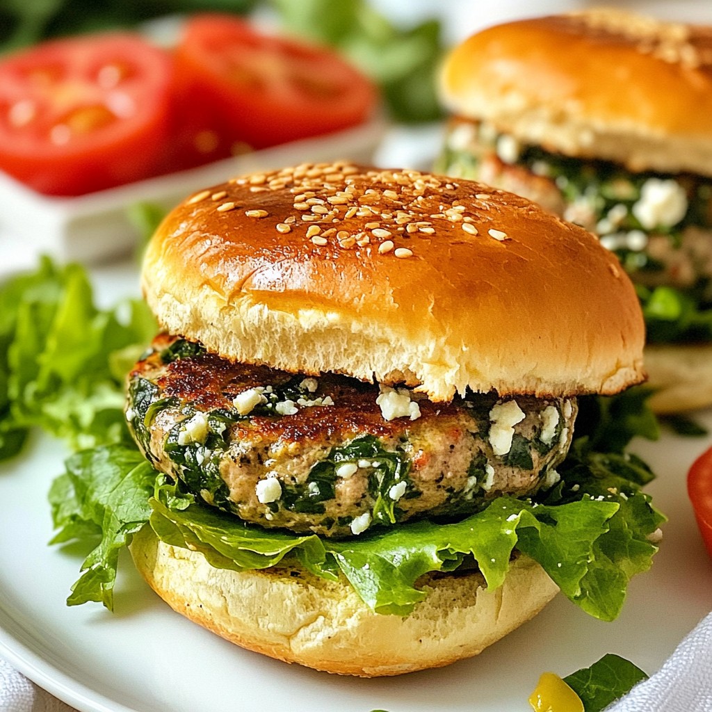 Savory Spinach Feta Turkey Burgers Easy Recipe