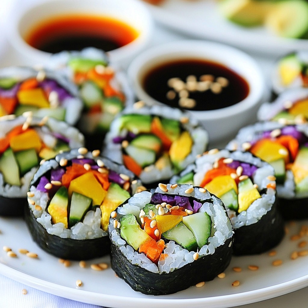 Rainbow Veggie Sushi Rolls Vibrant and Healthy Treat