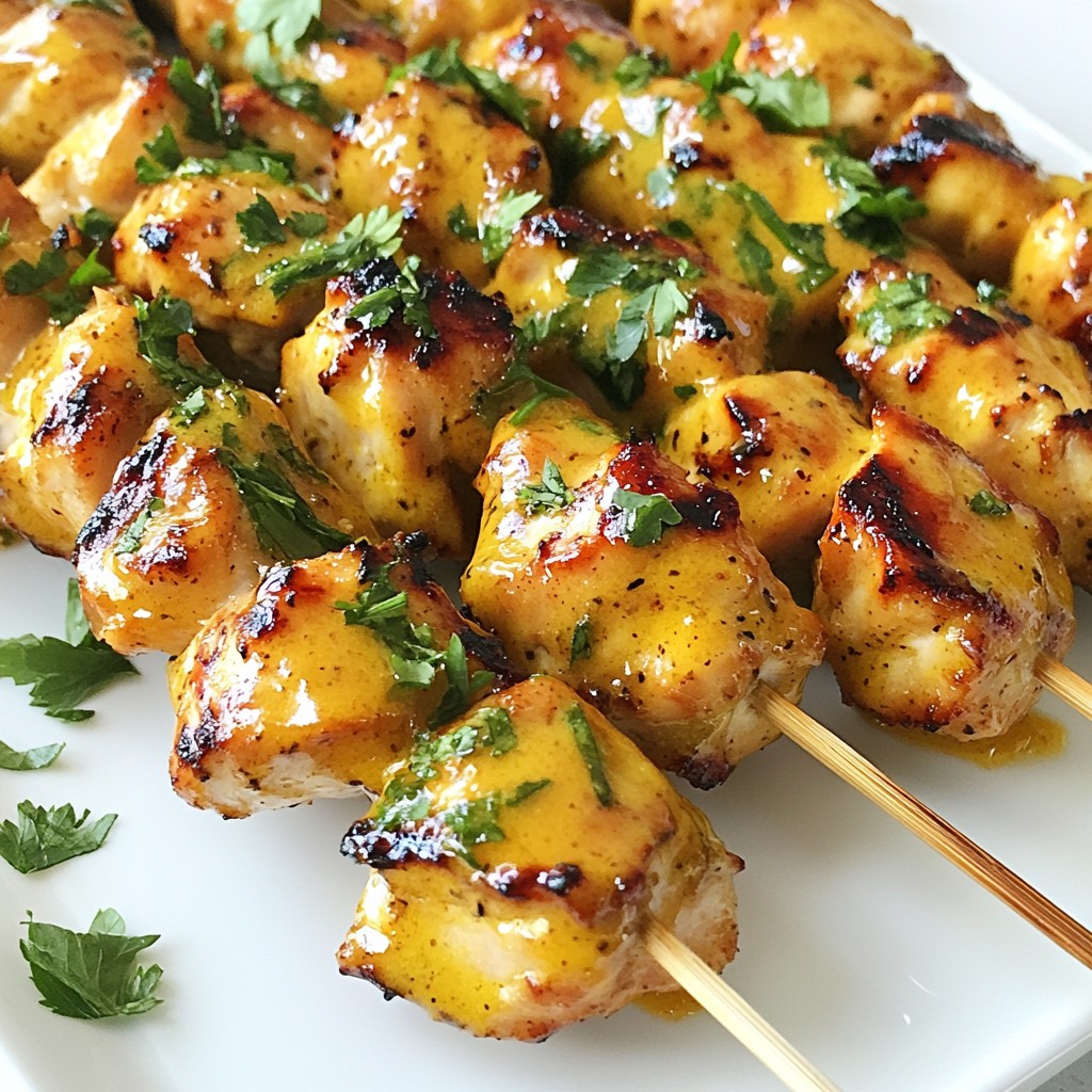 Tangy Appetizer Honey Mustard Chicken Skewers Recipe