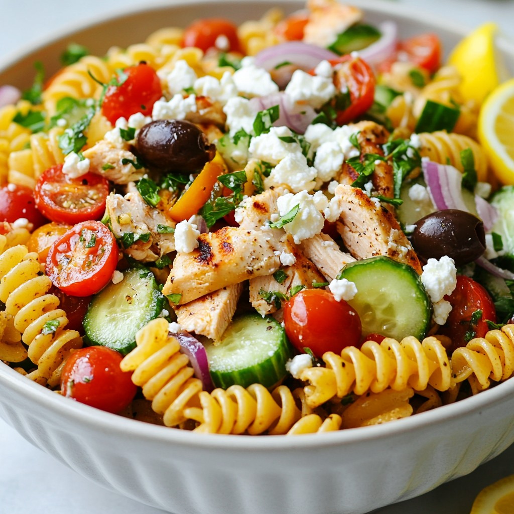 Greek Chicken Pasta Salad Fresh and Flavorful Dish