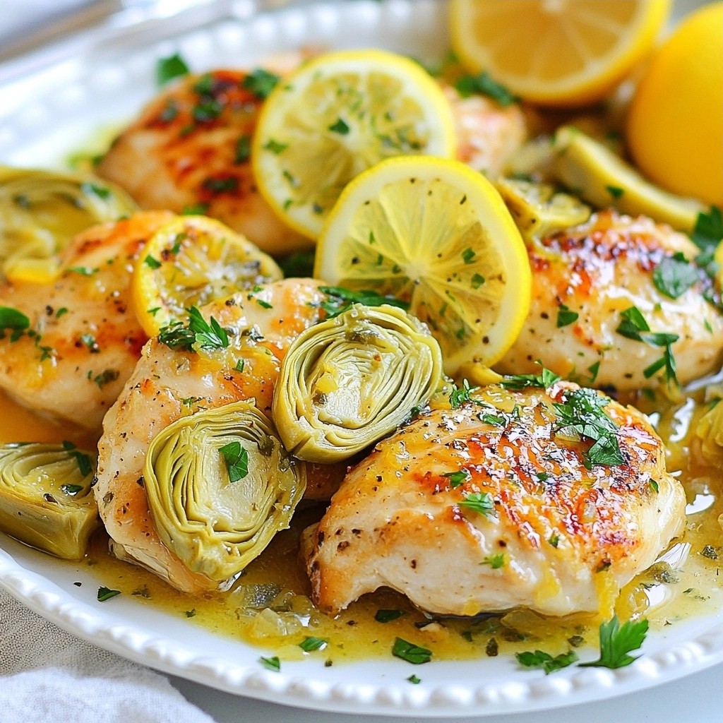 Gourmet Dinners Lemon Herbs Chicken with Artichokes Recipe