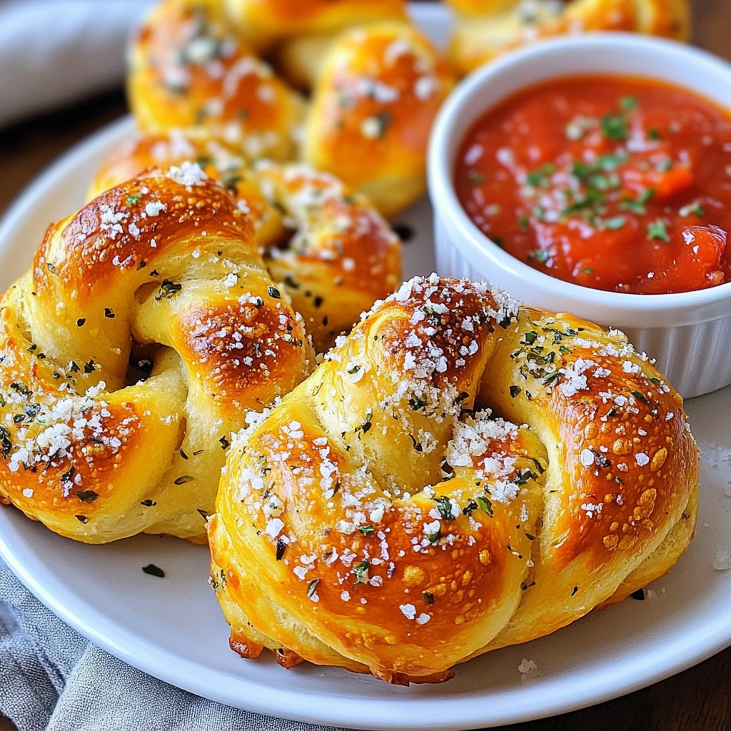 Garlic Parmesan Pretzel Knots Flavorful Snack Treat