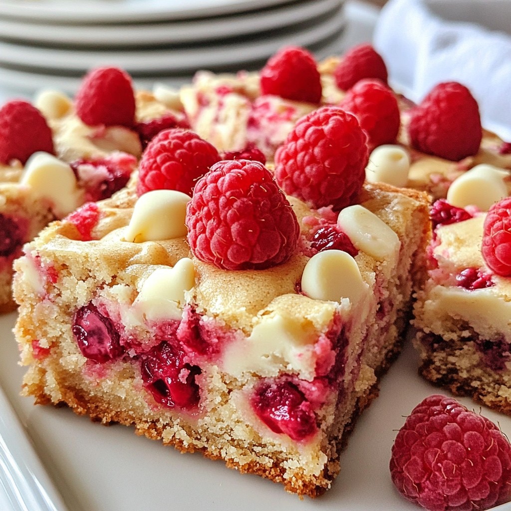 Raspberry White Chocolate Blondies Perfectly Delicious Treat