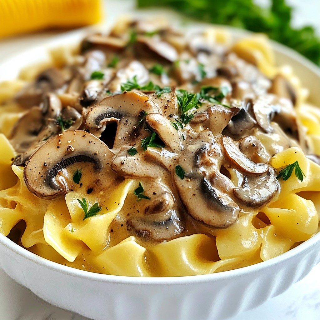 Creamy Mushroom Stroganoff Tasty Dinner Delight