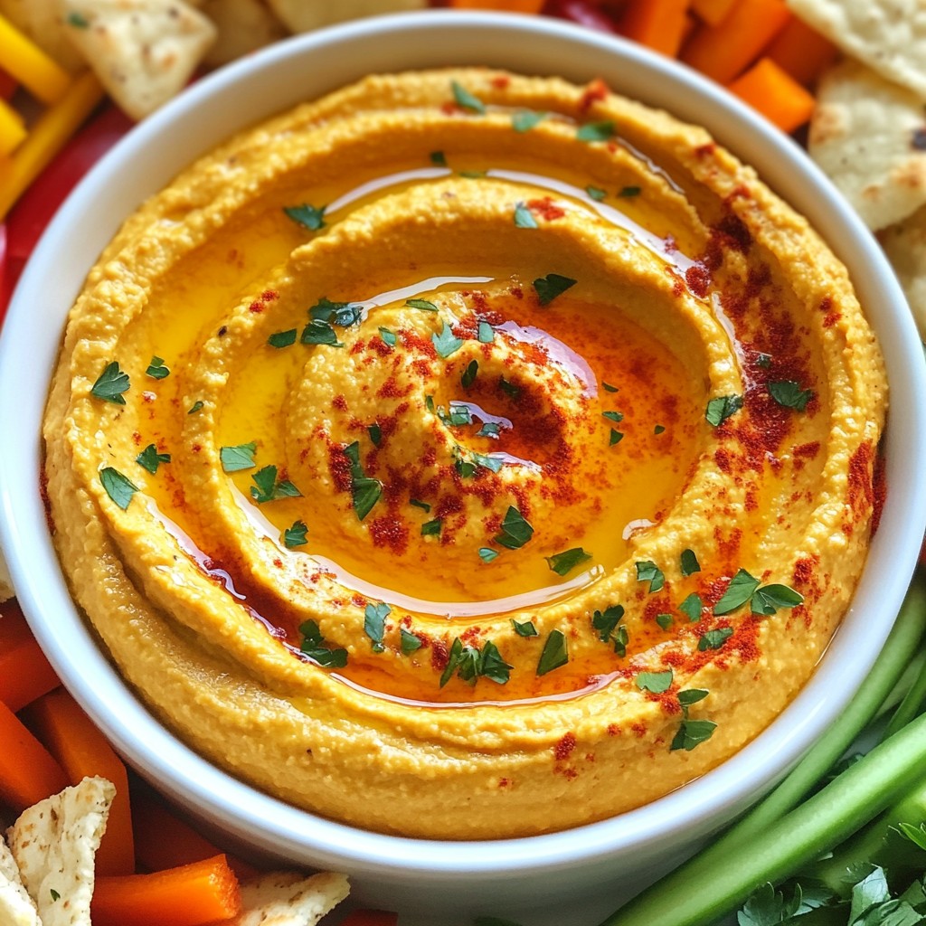 Roasted Red Pepper Hummus Dip Flavorful and Simple