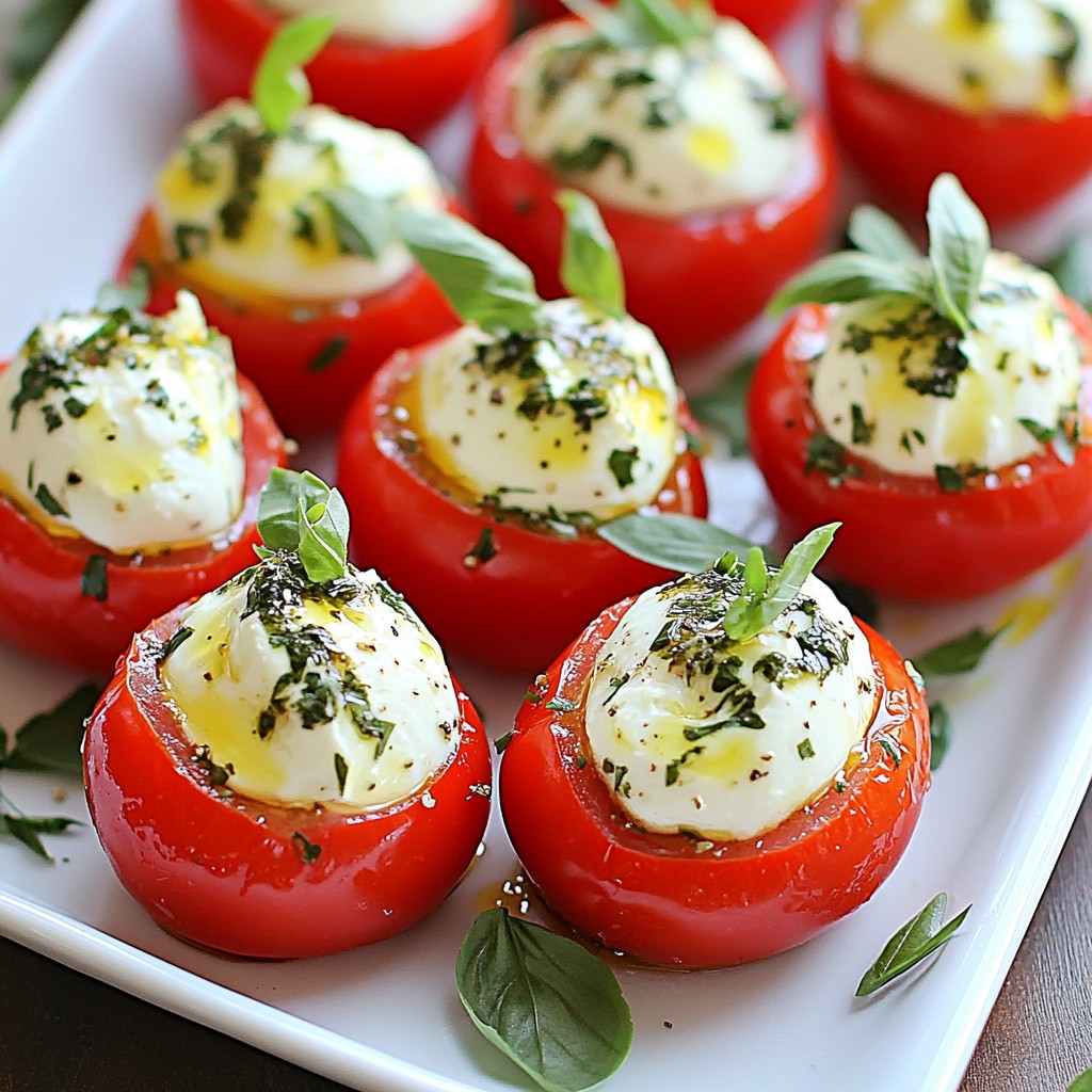 Herbed Appetizer Cheese Stuffed Cherry Tomatoes Delight