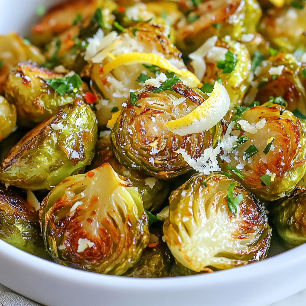 Garlic Parmesan Roasted Brussels Sprouts Delight