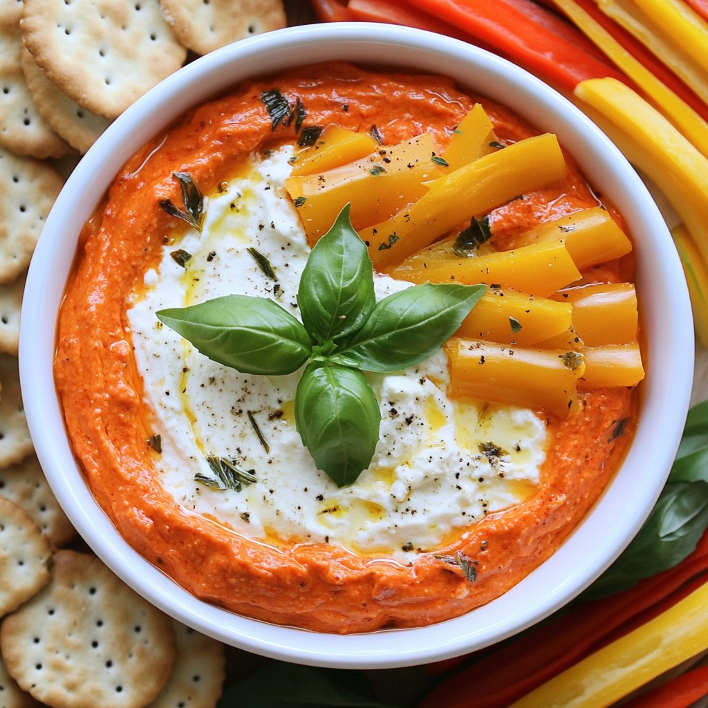 Roasted Red Pepper Goat Cheese Dip Simple and Flavorful