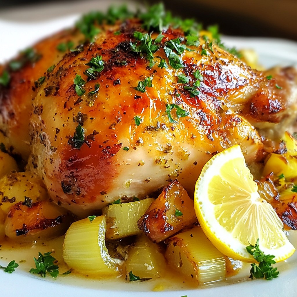 Gourmet Dinners Herb Roasted Chicken with Leeks Dish