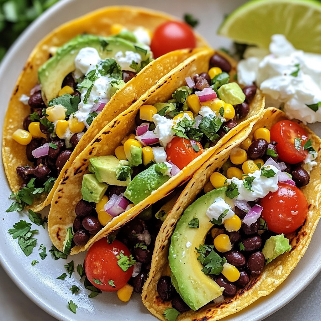 Healthy Dinners Avocado and Black Bean Tacos Delight