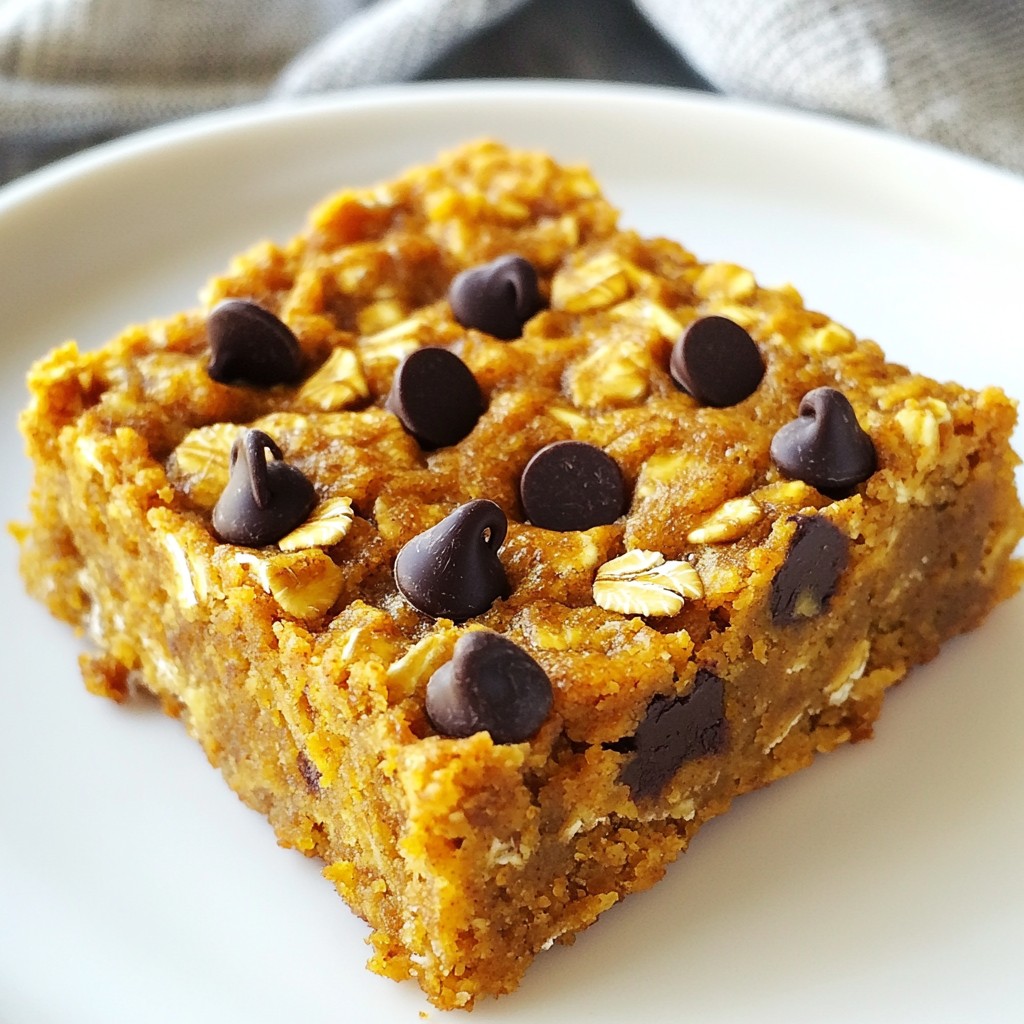 Pumpkin Chocolate Chip Oat Bars Irresistible Treat