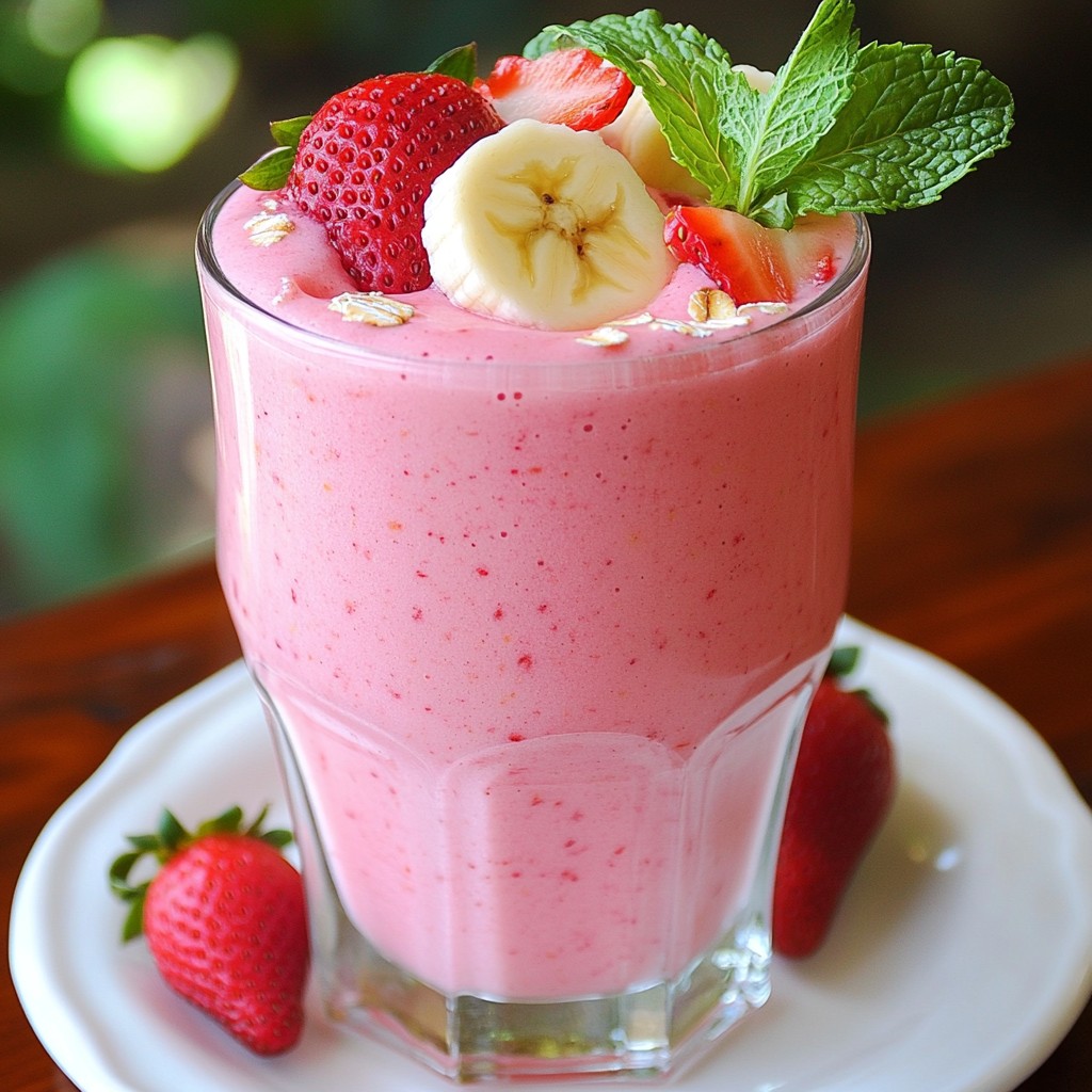 Strawberry Banana Oat Smoothie Healthy and Simple Drink
