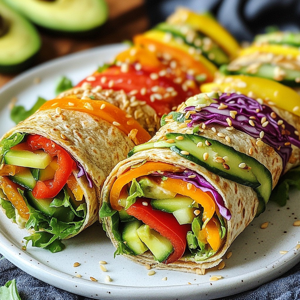 Rainbow Veggie Hummus Wraps Flavorful and Healthy Treat