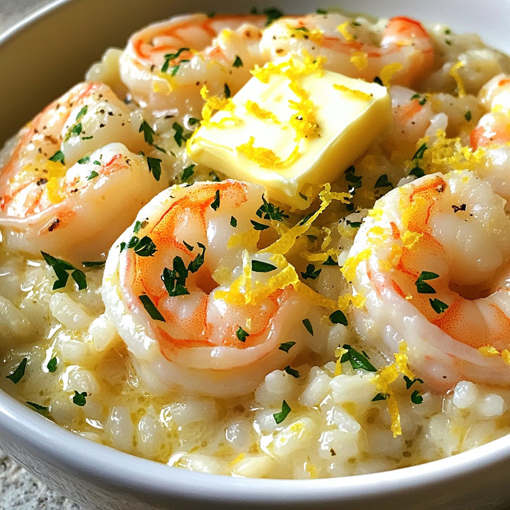 Lemon Garlic Shrimp Risotto Creamy and Flavorful Dish