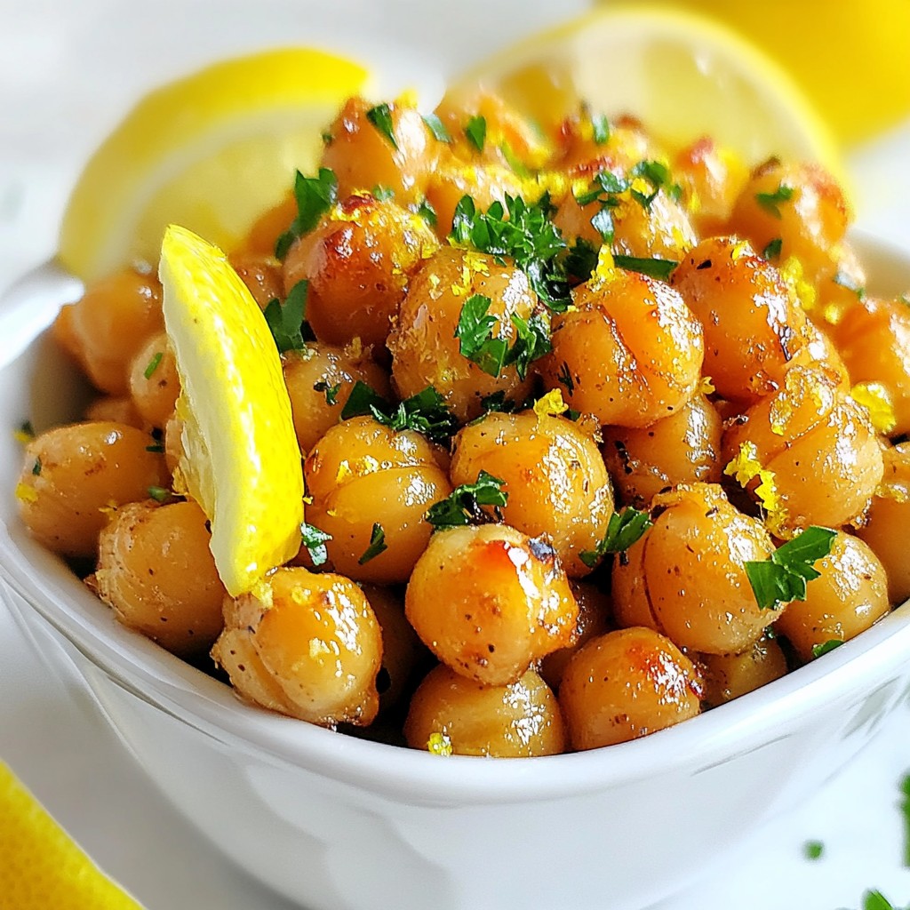 Lemon Garlic Roasted Chickpeas Crispy and Flavorful