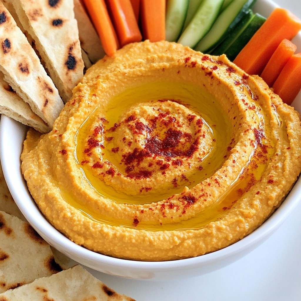Spicy Roasted Red Pepper Hummus Flavorful Dip Recipe