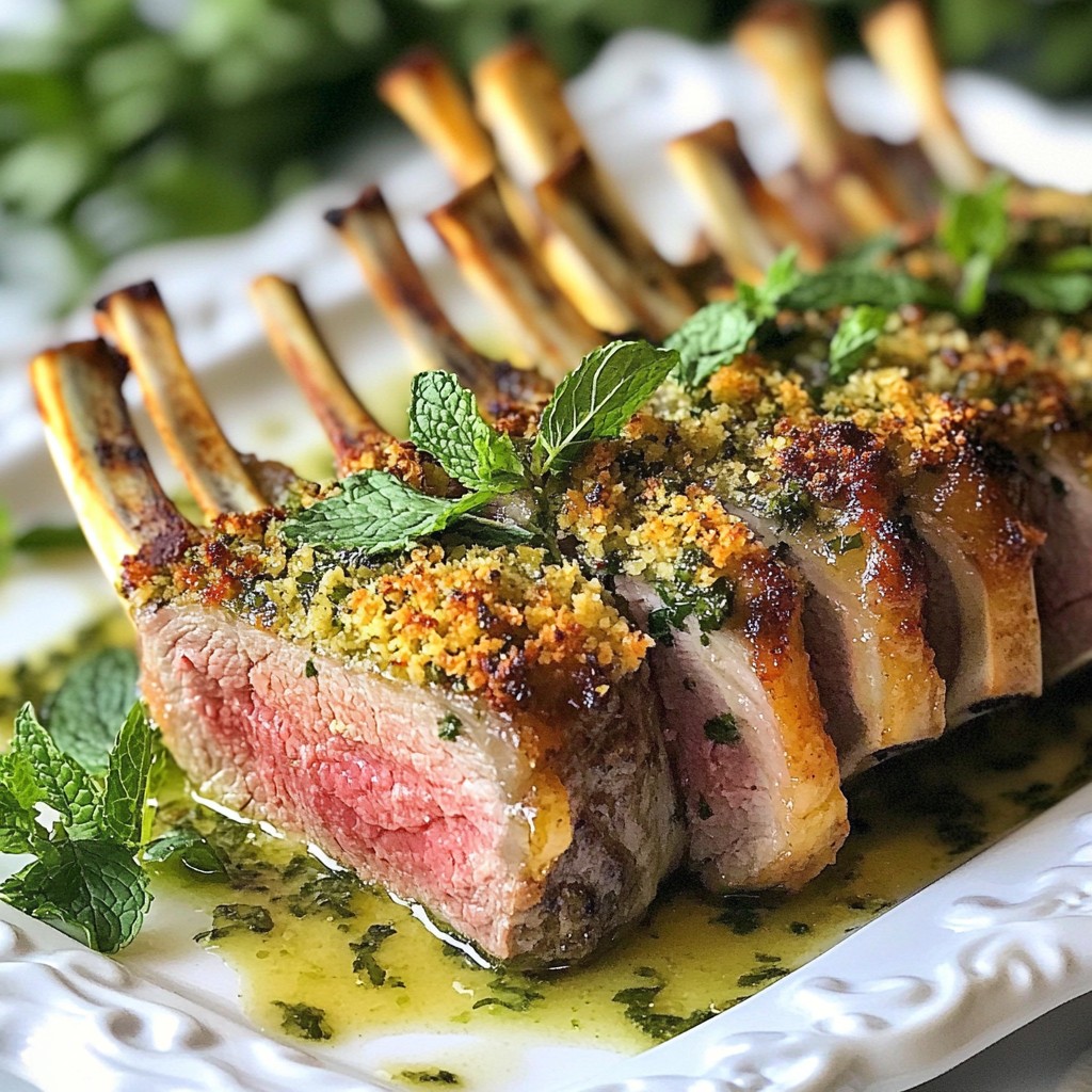 Gourmet Dinners Herb Crusted Lamb with Mint Sauce