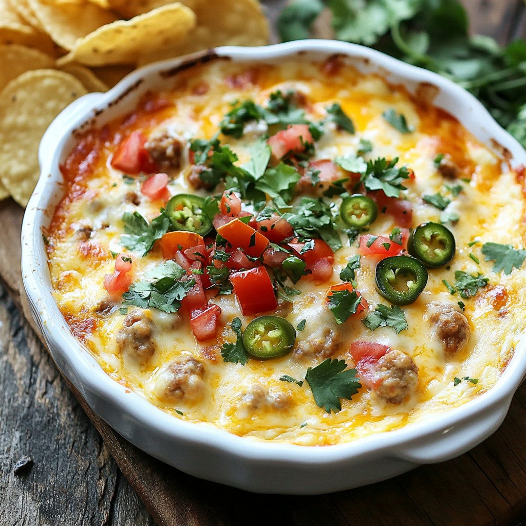 Cheesy Game Day Queso Fundido with Chicken Sausage