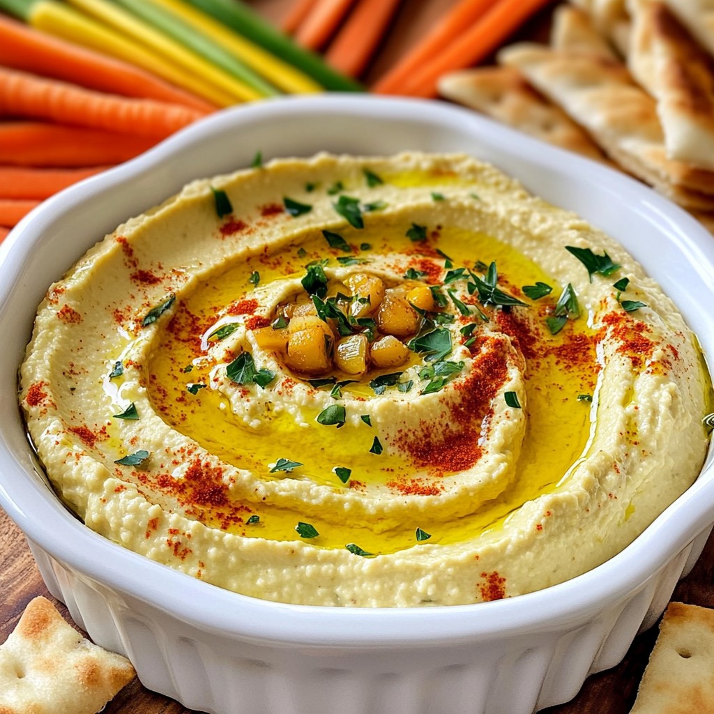 Roasted Garlic Hummus Creamy and Flavorful Dip