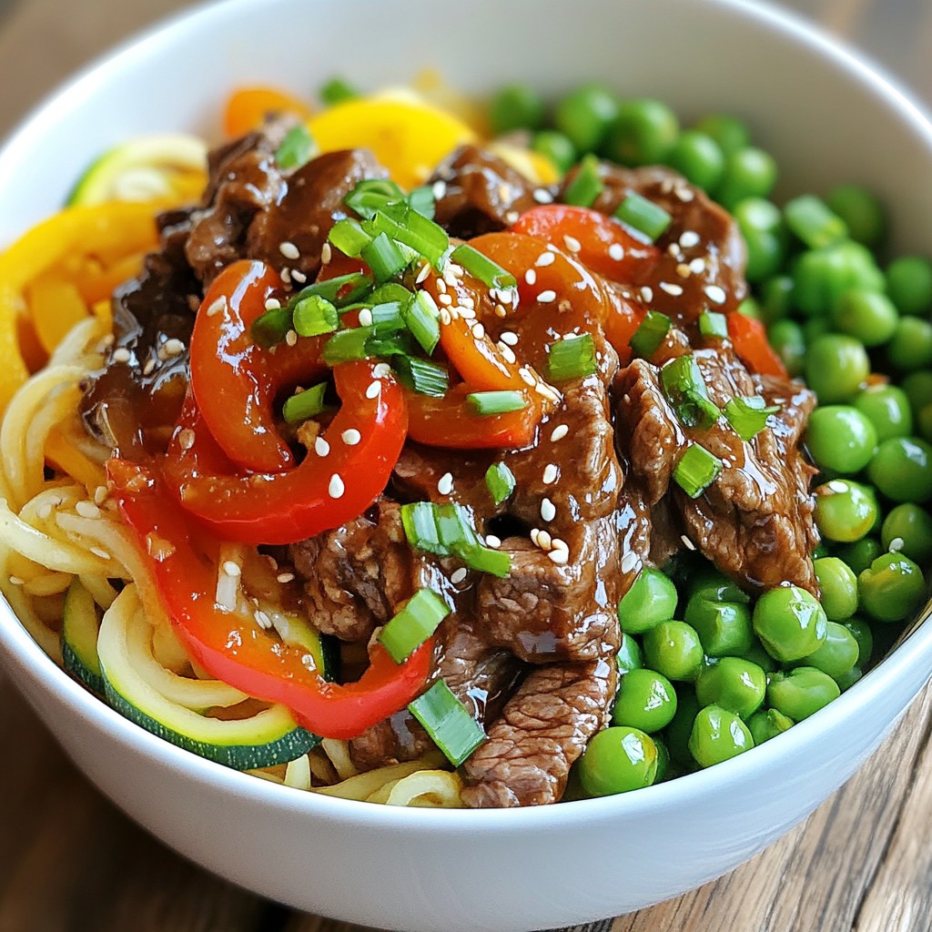 Teriyaki Beef Zoodle Bowls Delicious and Easy Meal