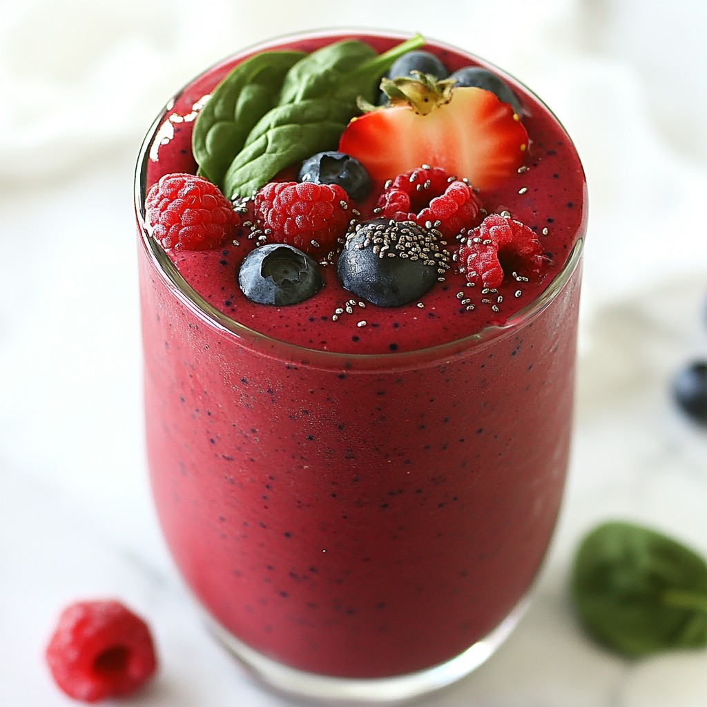 Triple Berry Spinach Smoothie Healthy and Tasty Blend